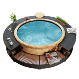 Vidaxl hottub-ombouw poly rattan sort