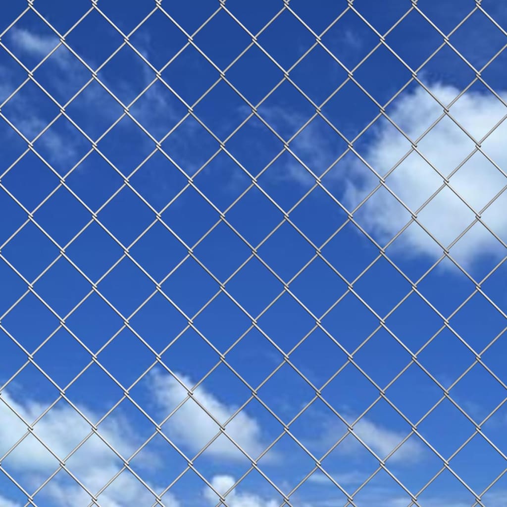 Vidaxl mesh hegn med poler 15x1,25 m galvaniseret stål sølvfarvet