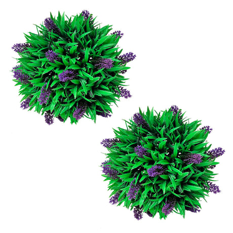 Vidaxl 2-delt kunstig Bxussen Set sfærisk med lavendel 28 cm