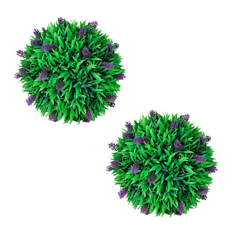 Vidaxl 2-delt kunstig Bxussen Set sfærisk med lavendel 30 cm