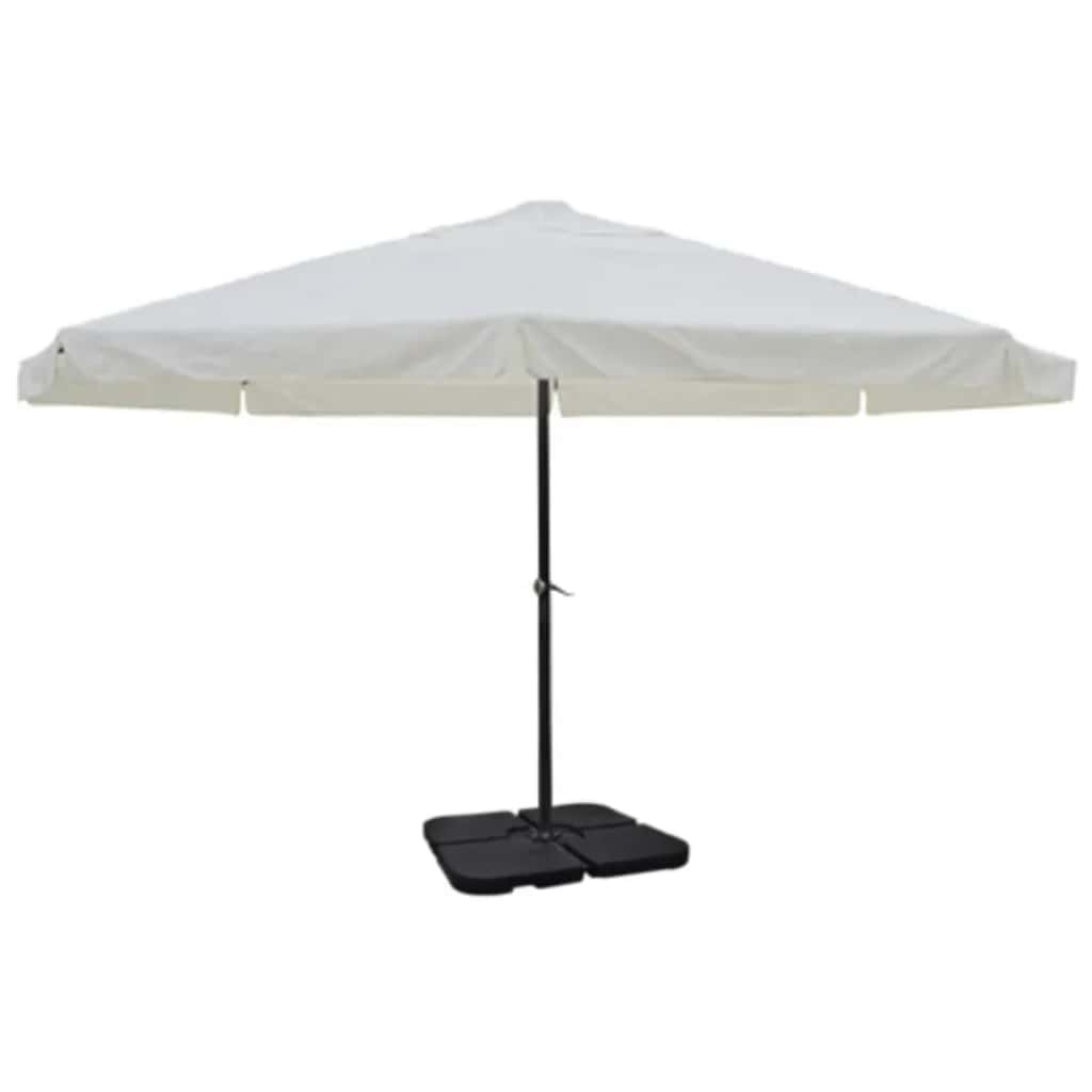 Vidaxl -parasol med bærbar basealuminium (hvid)