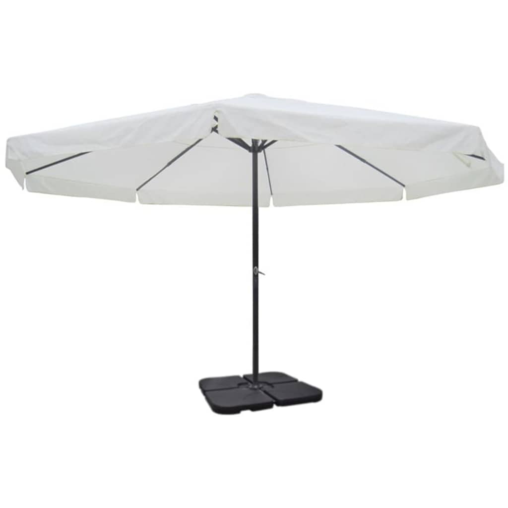 Vidaxl -parasol med bærbar basealuminium (hvid)