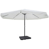 Vidaxl -parasol med bærbar basealuminium (hvid)