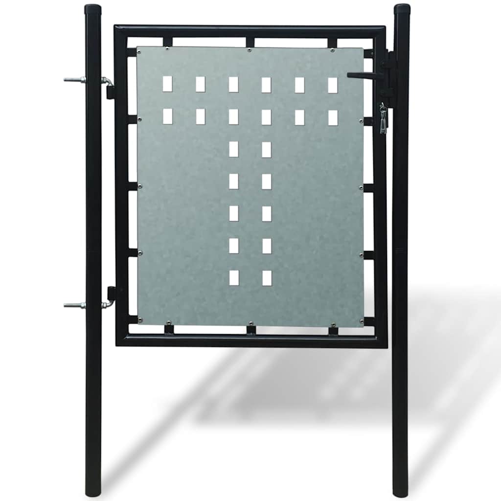 Vidaxx sort enkeltdørs hegnslåge 100x75 cm