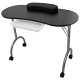 Vidaxl Manicuret Table Foldbar med hjul sort
