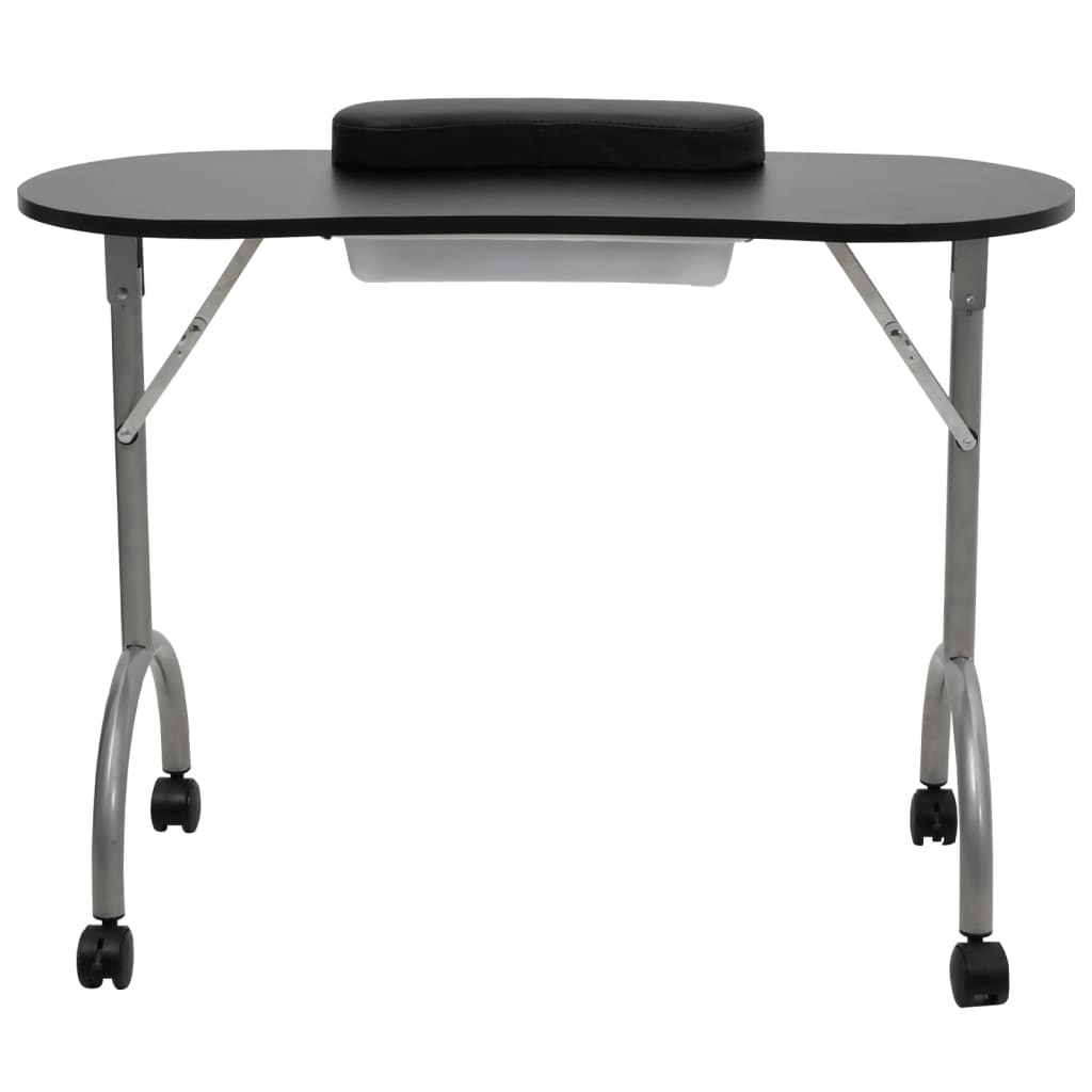 Vidaxl Manicuret Table Foldbar med hjul sort