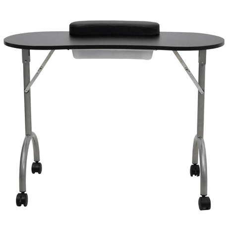 Vidaxl Manicuret Table Foldbar med hjul sort