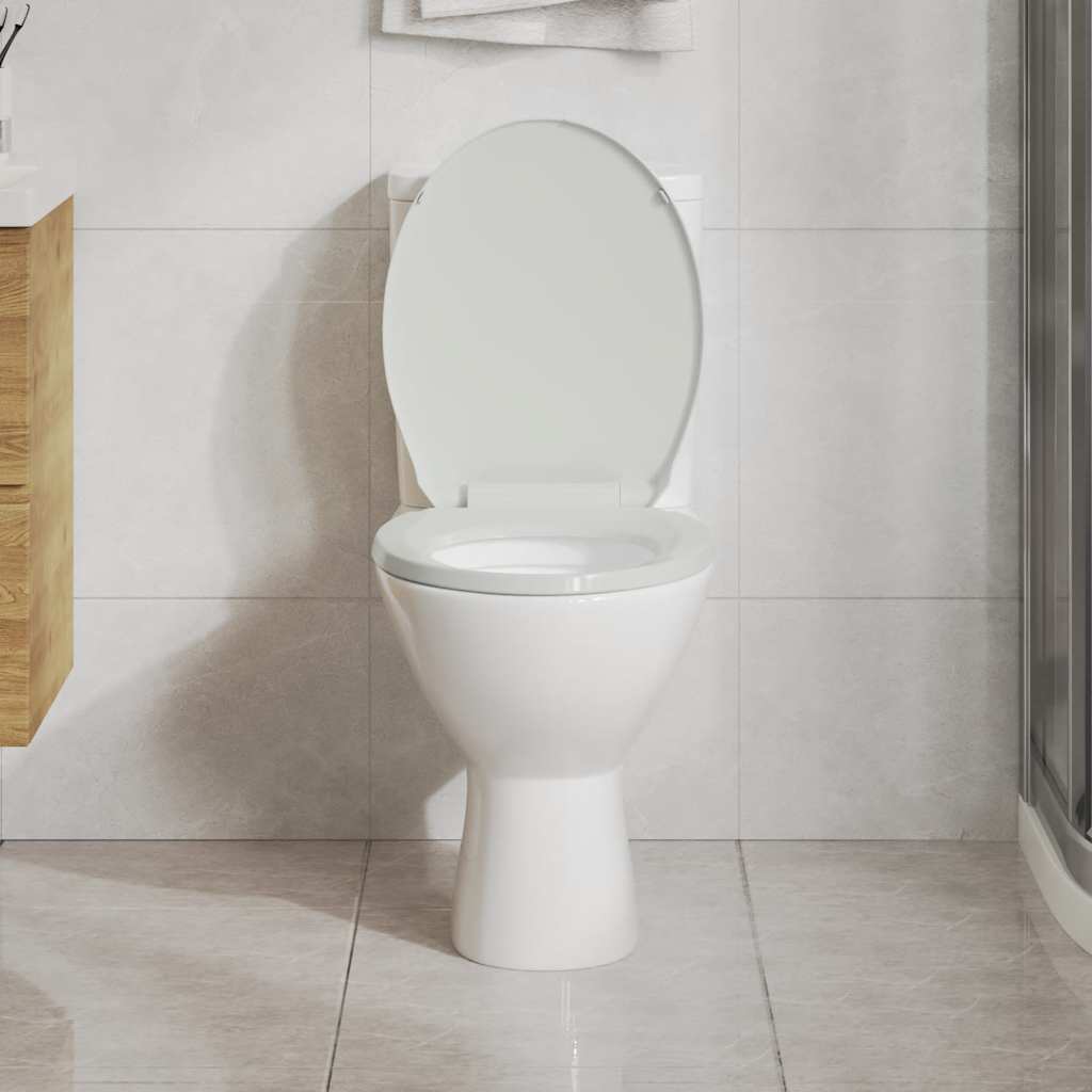 Vidaxl toilet sæde blød tæt oval hvid