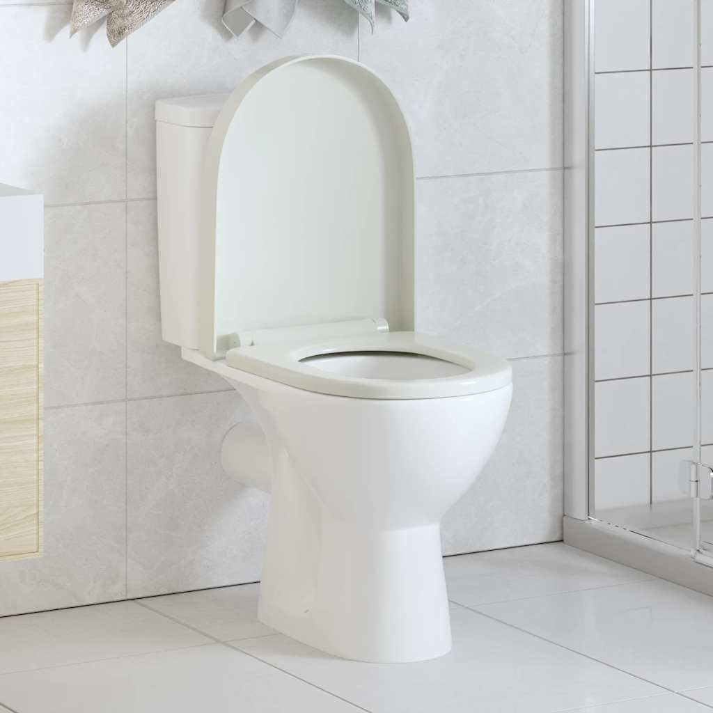 Vidaxl toilet sæde blødt tæt med hurtig frigivelse design firkantet hvidt