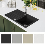 Vidaxl Sink Granit Single Sink med dræning reversibel sort