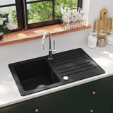 Vidaxl Sink Granit Single Sink med dræning reversibel sort