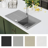 Vidaxl Sink Granite Single Container med drænet reversibel grå