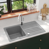 Vidaxl Sink Granite Single Container med drænet reversibel grå