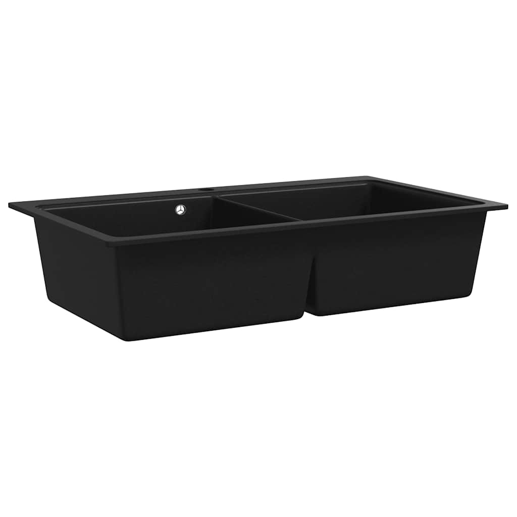 Vidaxl Sink Structure Granite Double Bowl Sort