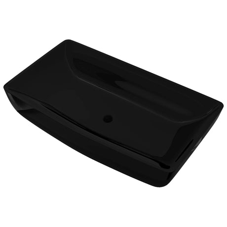 Vidaxl Sink, keramisk, rektangulær, sort