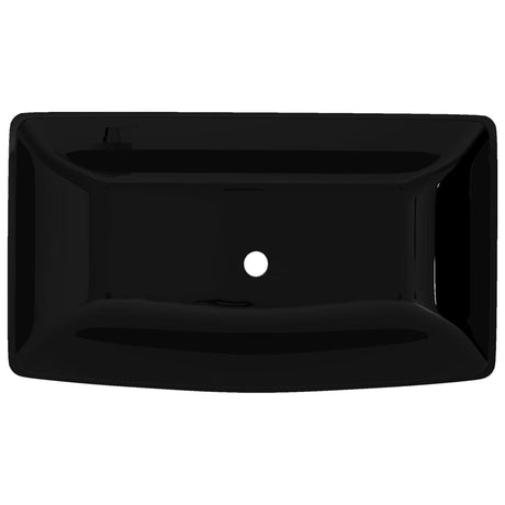 Vidaxl Sink, keramisk, rektangulær, sort