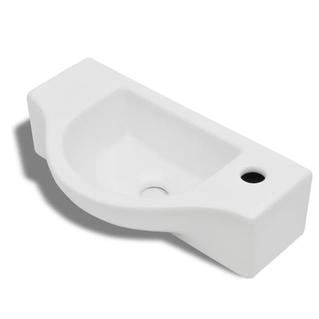 Vidaxl Washbasin med kranhul hvid keramik