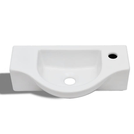 Vidaxl Washbasin med kranhul hvid keramik