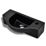 Vidaxl Washbasin med kranhul sort keramik