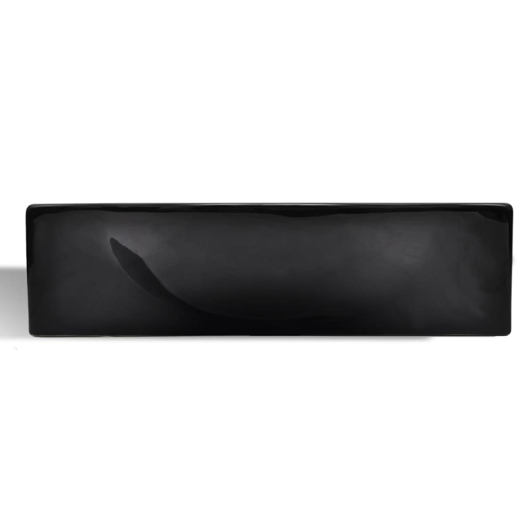 Vidaxl Washbasin med kranhul sort keramik