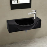 Vidaxl Washbasin med kranhul sort keramik