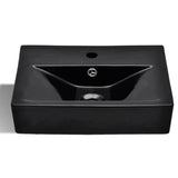 Vidaxl Washbasin med taphul og landing af sort rektangulær keramik