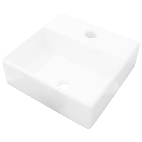 Vidaxl Washbasin med kranhul firkantet keramisk hvid