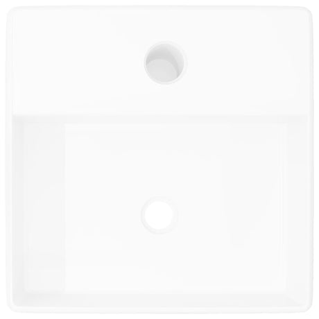 Vidaxl Washbasin med kranhul firkantet keramisk hvid