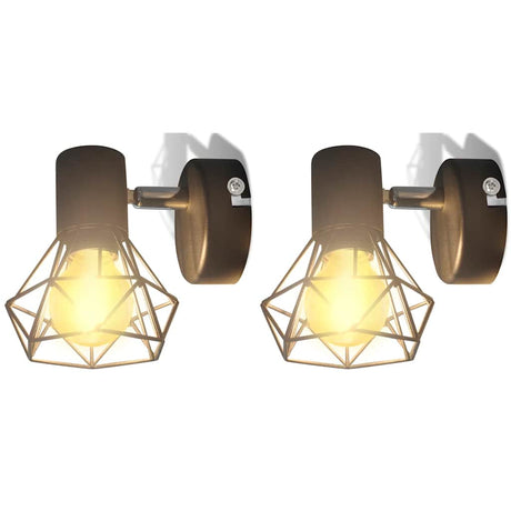 Vidaxl væglamper 2 st med LED -industriel stil sort
