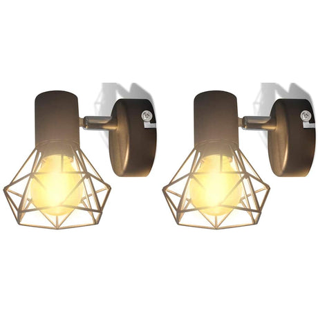 Vidaxl væglamper 2 st med LED -industriel stil sort