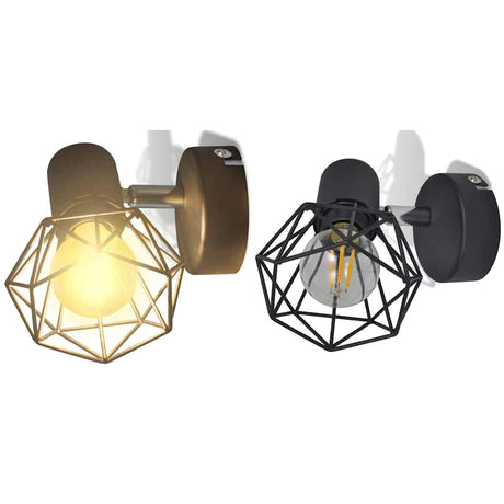 Vidaxl væglamper 2 st med LED -industriel stil sort
