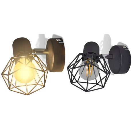 Vidaxl væglamper 2 st med LED -industriel stil sort