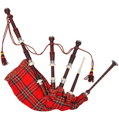 Vidaxx sækkepibe skotsk store højland royal stewart tartan rød