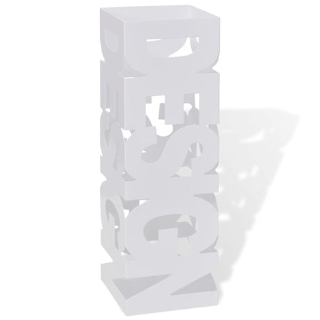 Vidaxl paraply og vandrestokkeholder White Square Steel 48,5 cm