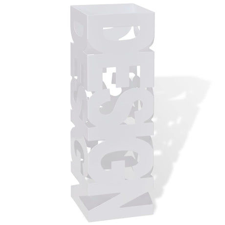 Vidaxl paraply og vandrestokkeholder White Square Steel 48,5 cm