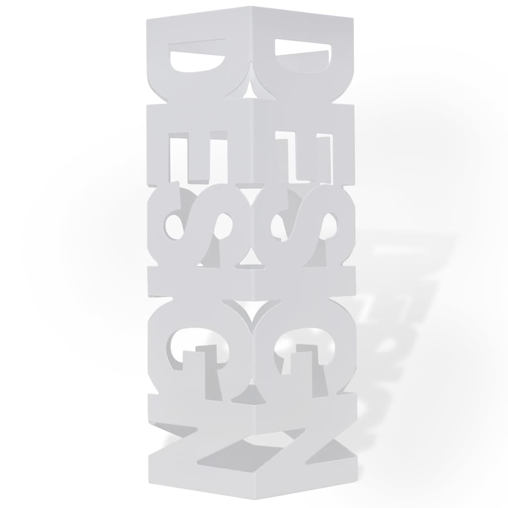 Vidaxl paraply og vandrestokkeholder White Square Steel 48,5 cm