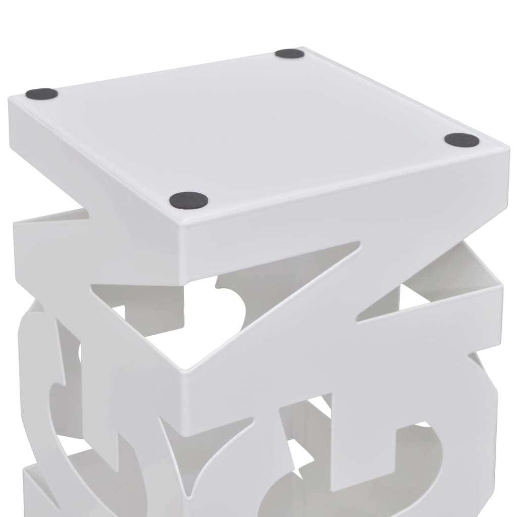 Vidaxl paraply og vandrestokkeholder White Square Steel 48,5 cm