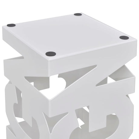 Vidaxl paraply og vandrestokkeholder White Square Steel 48,5 cm