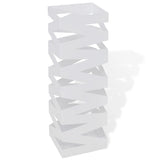 Vidaxl paraply og vandrestokkeholder striber hvidt firkant stål 48,5 cm