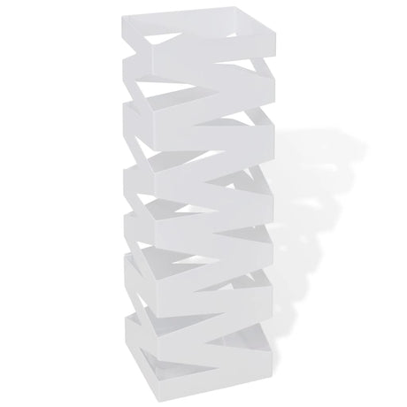 Vidaxl paraply og vandrestokkeholder striber hvidt firkant stål 48,5 cm