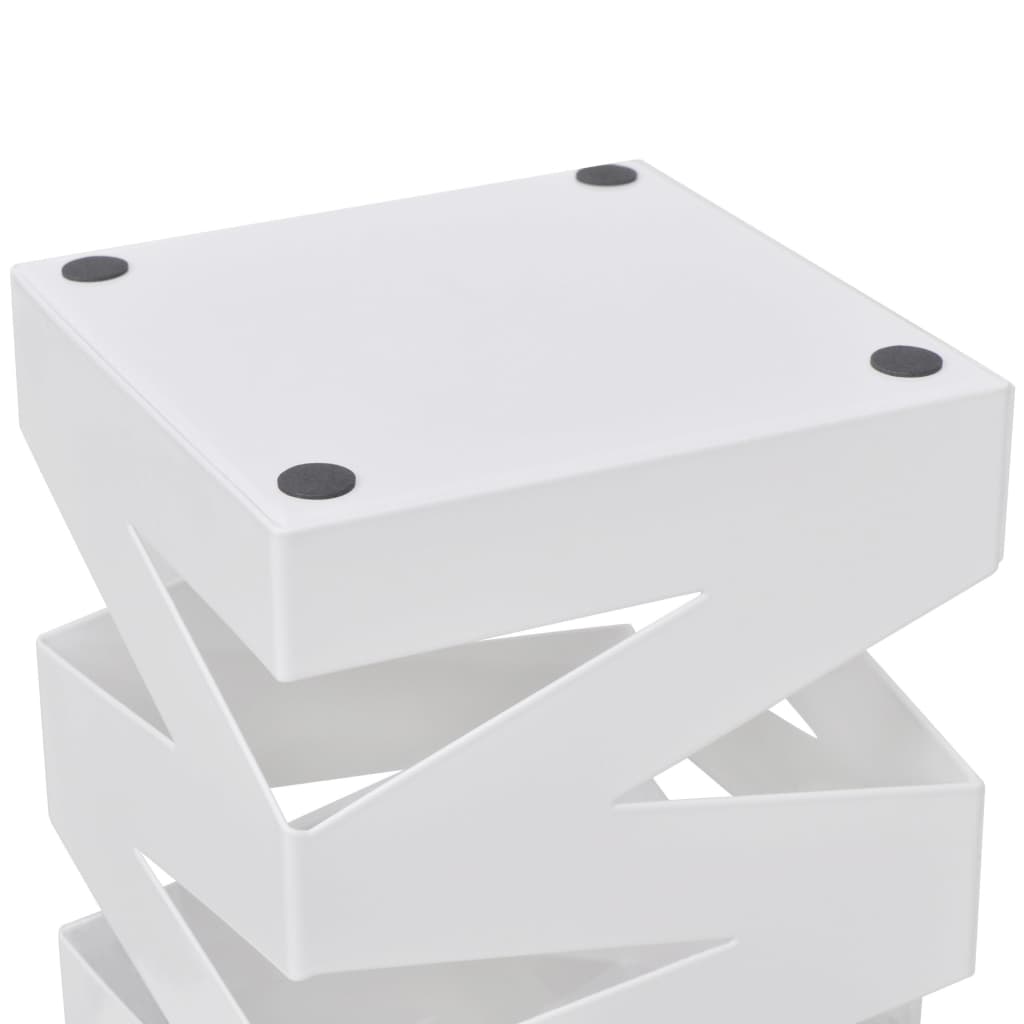 Vidaxl paraply og vandrestokkeholder striber hvidt firkant stål 48,5 cm