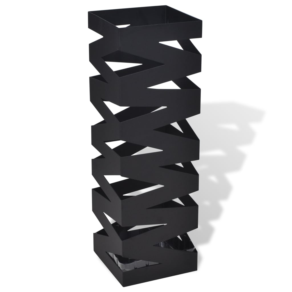 Vidaxl paraply og vandrestokkeholder Square 48,5 cm stål sort