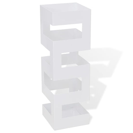 Vidaxl paraply og vandrestokkeholder White Square Steel 48,5 cm