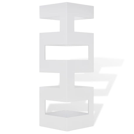 Vidaxl paraply og vandrestokkeholder White Square Steel 48,5 cm