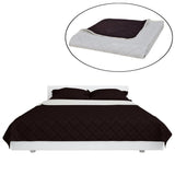 Vidaxl sengetæppe quiltet dobbelt -sidet 230x260 cm beige brun