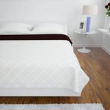 Vidaxl sengetæppe quiltet dobbelt -sidet 230x260 cm beige brun
