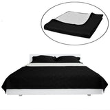 Vidaxl sengeprey quiltet dobbelt -sidet 170x210 cm sort hvid