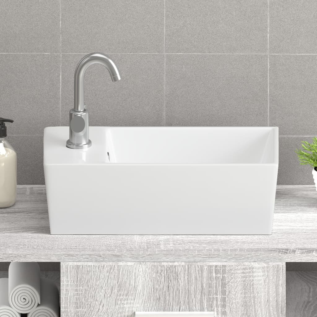 Vidaxl Washbasin 48x25x15 cm keramisk hvid