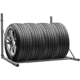 Vidaxl Tire Rack Steel Silver Colored
