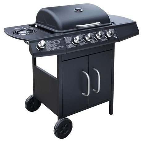 Vidaxl gasbarbecue 4+1 madlavningszone sort